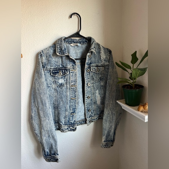 Highway Jeans Denim Jacket Premium acid washed button up women small jean jacket - Picture 1 of 4